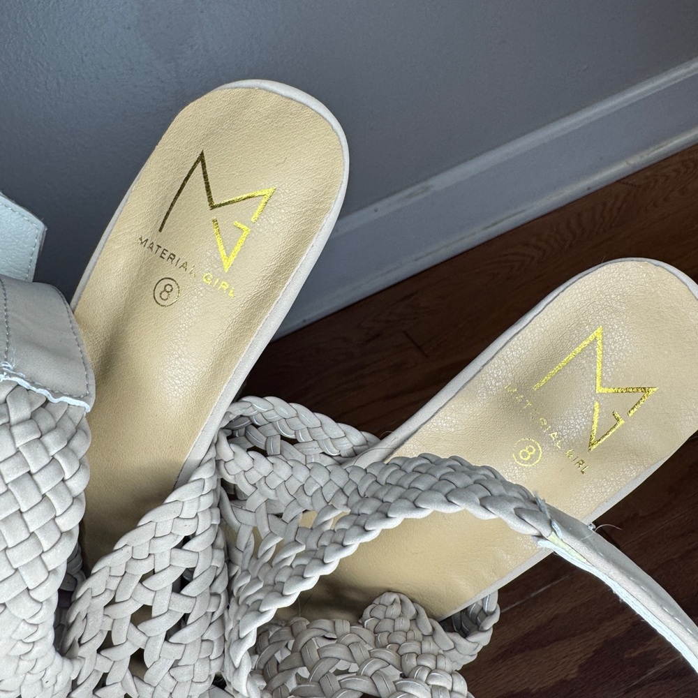 Elegant Beige Woven Women's heels - Picture 3 of 8